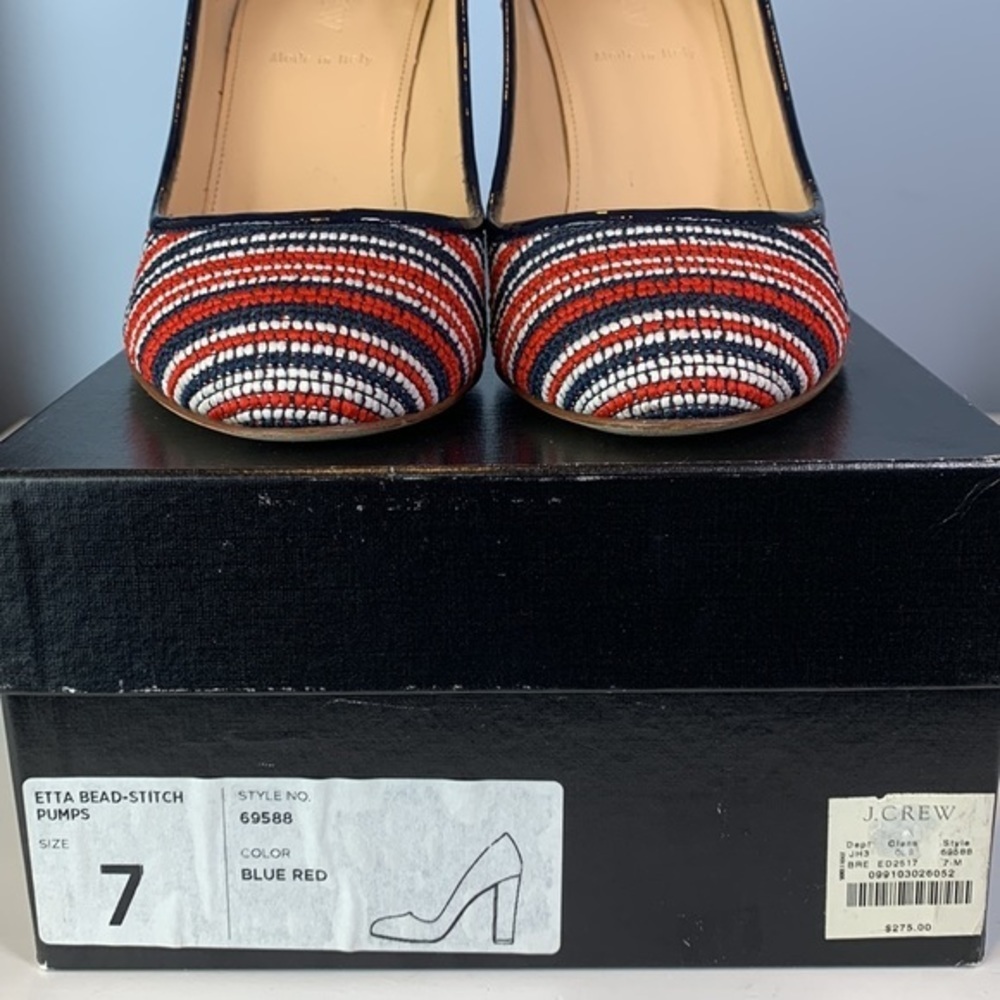 J. Crew Etta Bead Stitch Pumps Size 7 - Picture 9 of 10